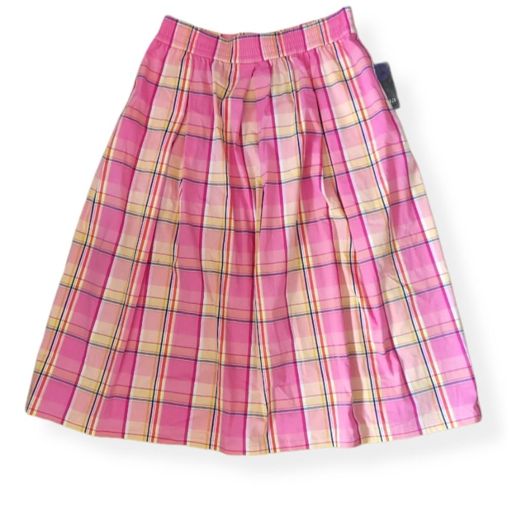 a.n.a. Flare Midi Plaid Skirt With Pockets